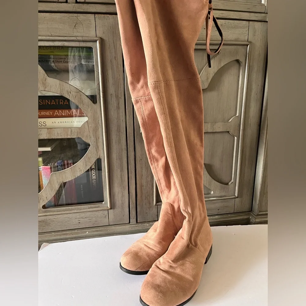 Catherine Malandrino Boots Womens Size 7 Faux Suede Over The Knee Dusty Pink